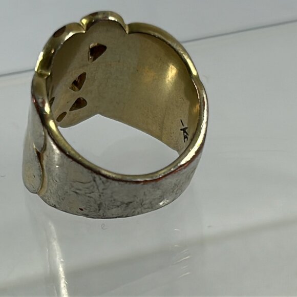 Kenneth Cole Womens Ring Size 8 Silver Tone Modernist Cobblestone Look Statement - Picture 4 of 8